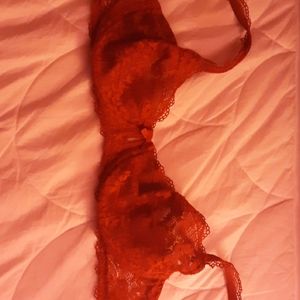 Red lace bralette